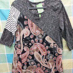 2474 Jeaniemade Size XL Upcycled Stretch Tunic Top